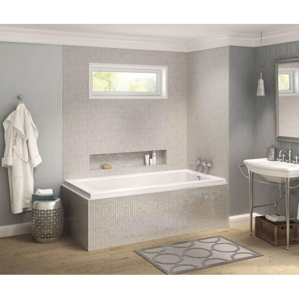 Pose 7242 IF Acrylic Corner Right Left-Hand Drain Whirlpool Bathtub in White