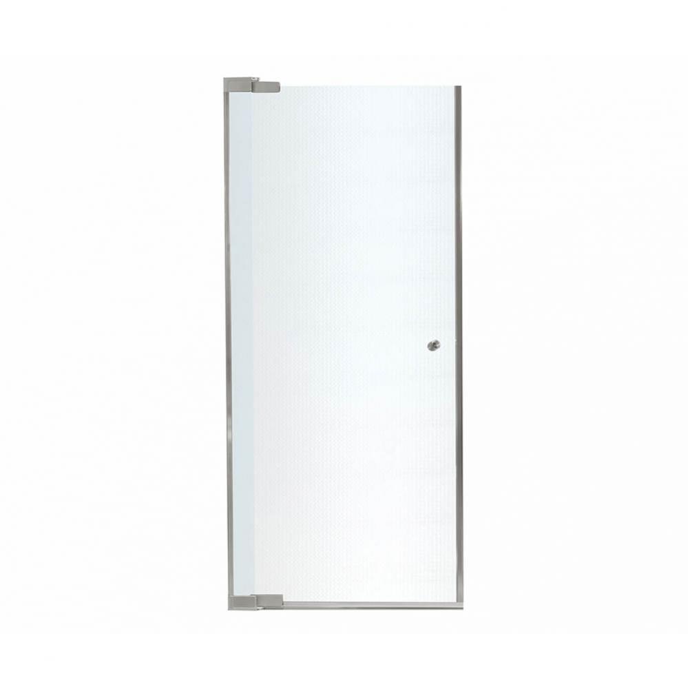 Kleara 1-panel 25.5-27.5 in. x 69 in. Pivot Alcove Shower Door with Mistelite Glass in Nickel