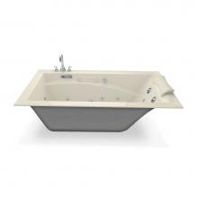 Maax 101265-R-056-004 - Optik 6032 Acrylic Alcove Right-Hand Drain Combined Hydrofeel & Aerofeel Bathtub in Bone