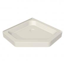 Maax 105042-000-007 - NA 36.125 in. x 36.125 in. x 6.125 in. Neo-Angle Corner Shower Base with Center Drain in Biscuit