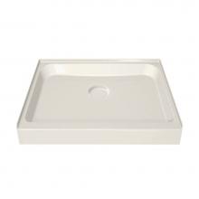 Maax 105052-000-007 - SQ 41.75 in. x 42.125 in. x 6.125 in. Square Alcove Shower Base with Center Drain in Biscuit