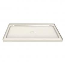 Maax 105718-000-007 - MAAX 41.75 in. x 36.125 in. x 4.125 in. Rectangular Alcove Shower Base with Center Drain in Biscui