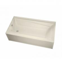 Maax 106173-L-103-004 - Exhibit 6036 IFS AFR Acrylic Alcove Left-Hand Drain Aeroeffect Bathtub in Bone