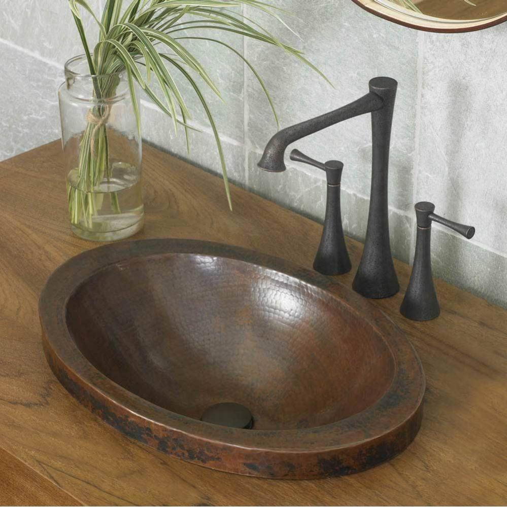 Hibiscus Bathroom Sink in Antique Copper