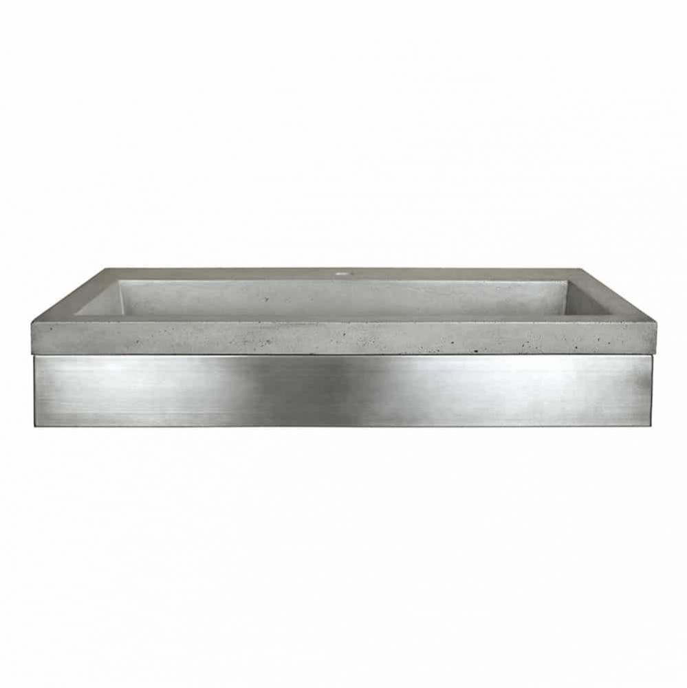 36'' Zaca Vanity Base with NativeStone Trough in Ash