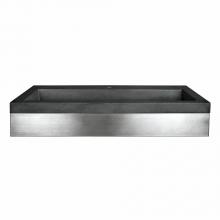 Native Trails VNS36S-NSL3619-S - 36'' Zaca Vanity Base with NativeStone Trough in Slate