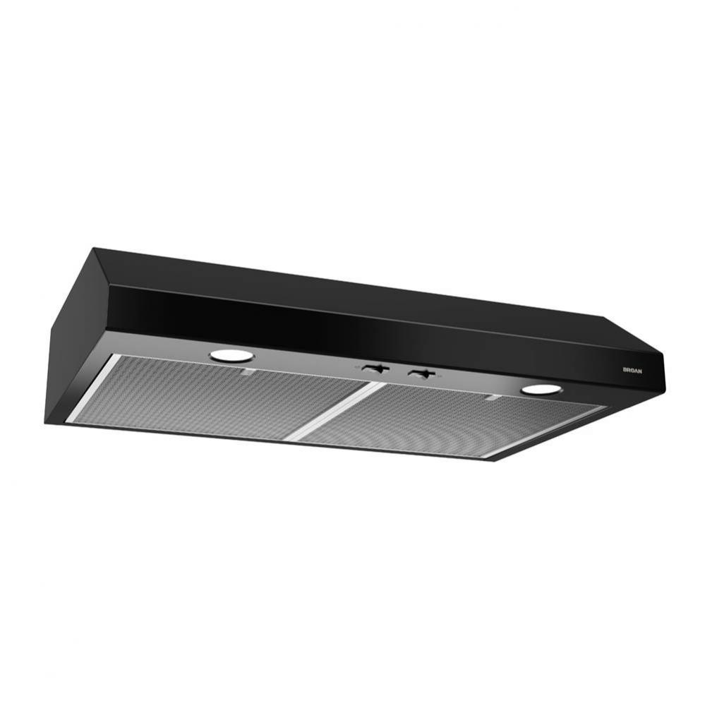 Glacier 30-Inch Convertible Under-Cabinet Range Hood, 300 Max Blower CFM, Black