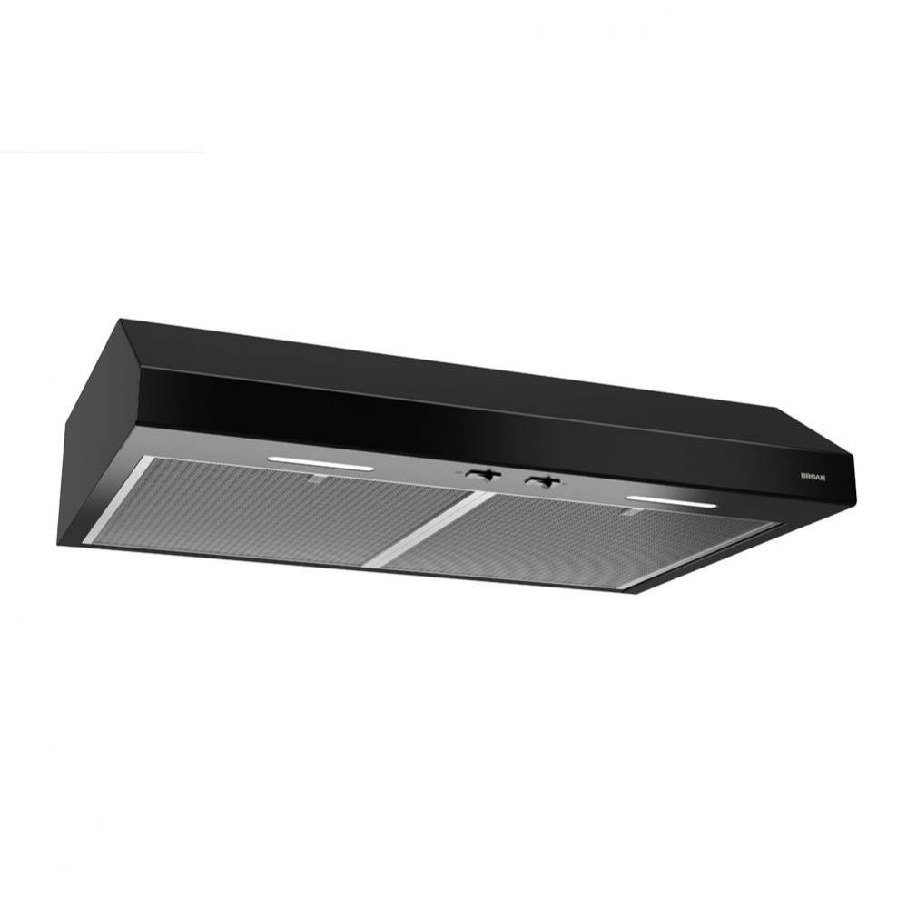 30-Inch Convertible Under-Cabinet Range Hood, ENERGY STAR®, 300 Max Blower CFM, Black