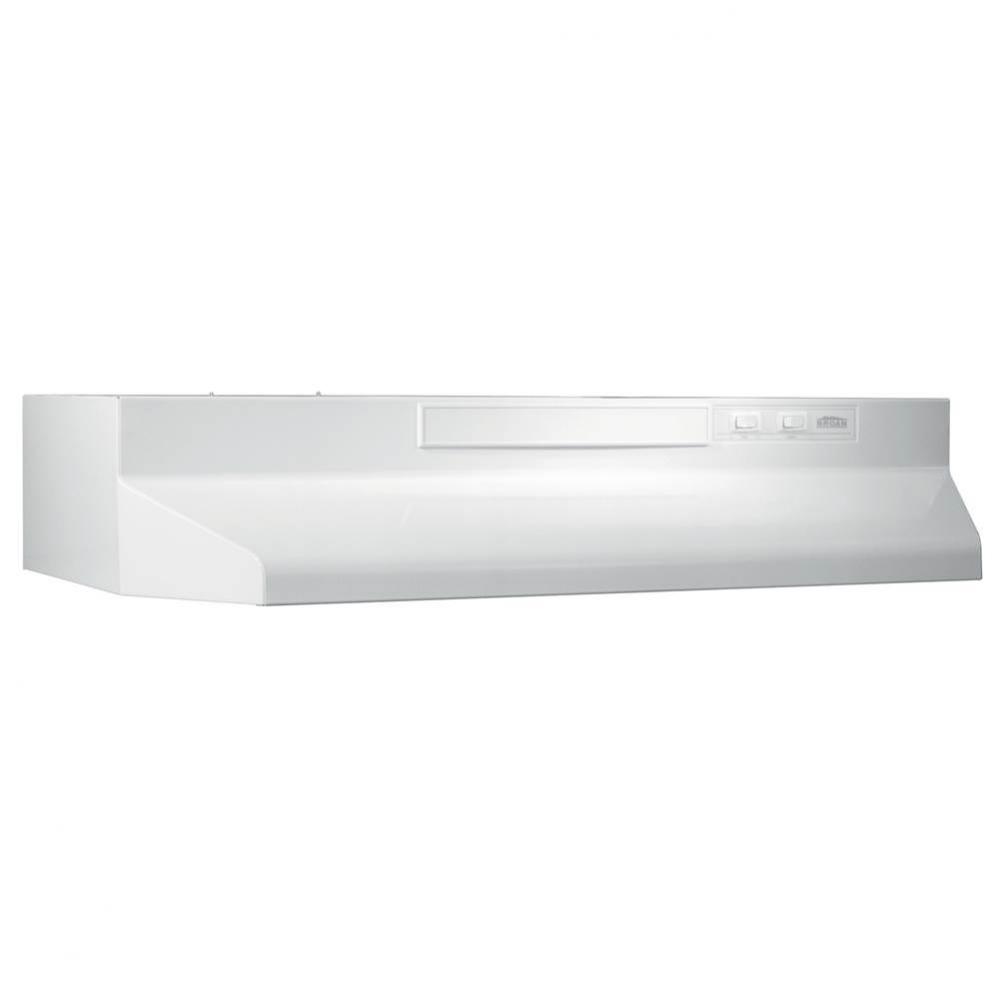 30-Inch Convertible Under-Cabinet Range Hood, 230 Max Blower CFM, White-on-White