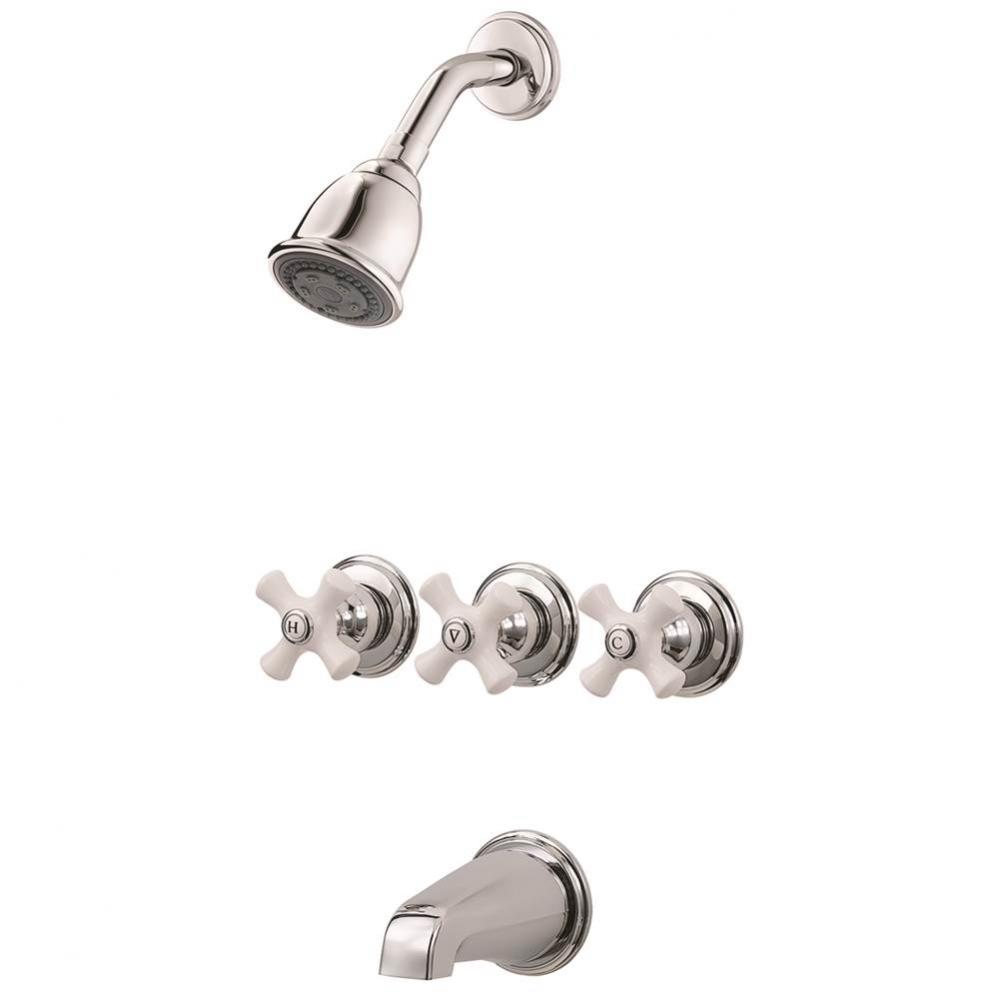 LG01-8CPC -  Chrome - Three Handle Tub and Shower