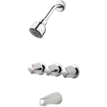 Pfister LG01-3110 - Pfister 3-Handle Tub & Shower Faucet with Metal Knob Handles in Polished Chrome