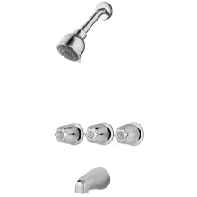 Pfister LG01-3120 - Pfister 3-Handle Tub & Shower Faucet with Metal Knob Handles in Polished Chrome
