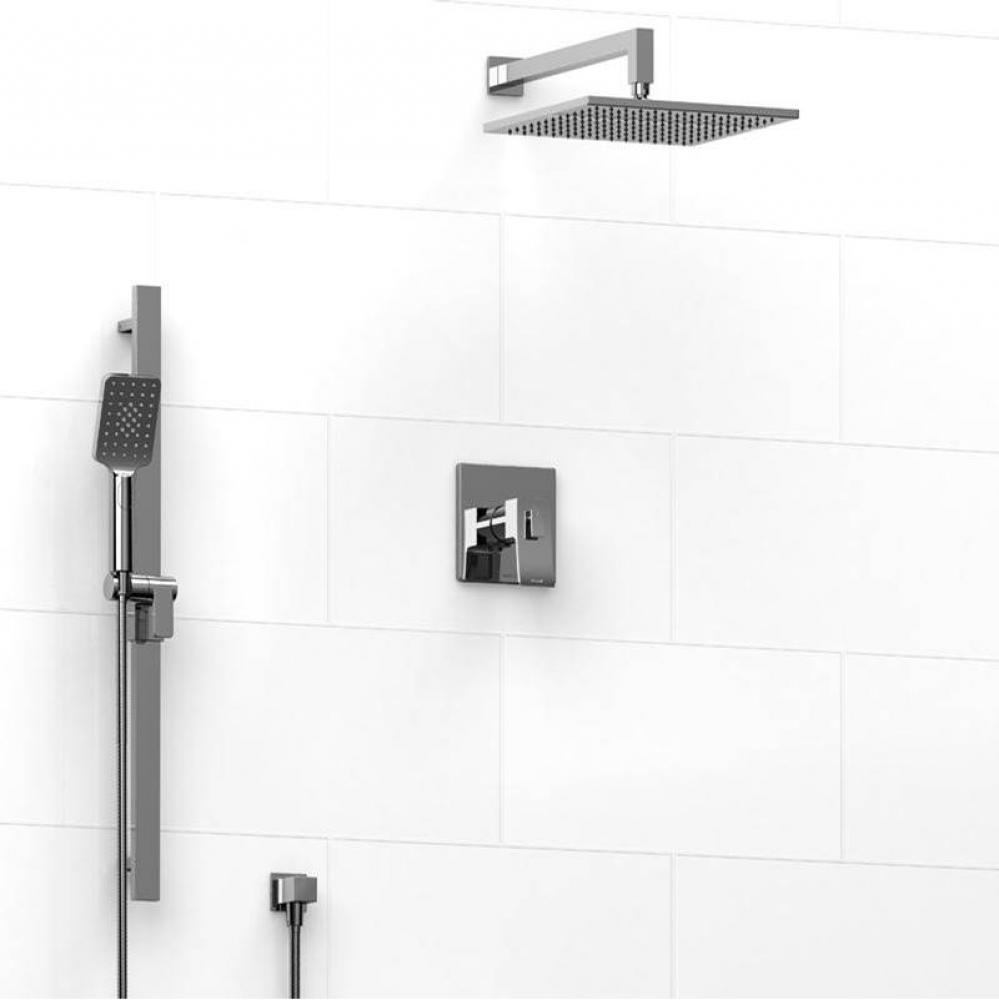 Type T/P (thermostatic/pressure balance) 1/2'' coaxial 2-way system with hand shower and