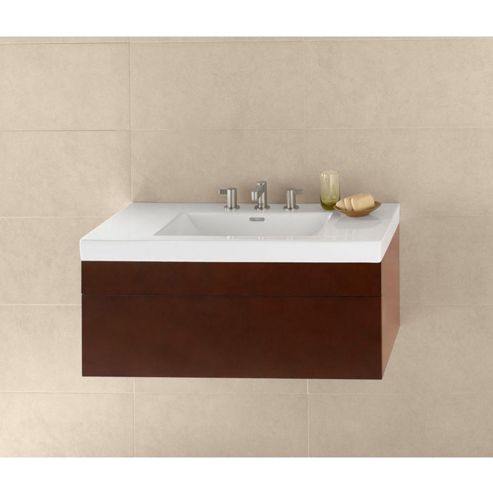 Rebecca 36'' Wall Mount Bathroom Vanity Base Cabinet in Dark Cherry