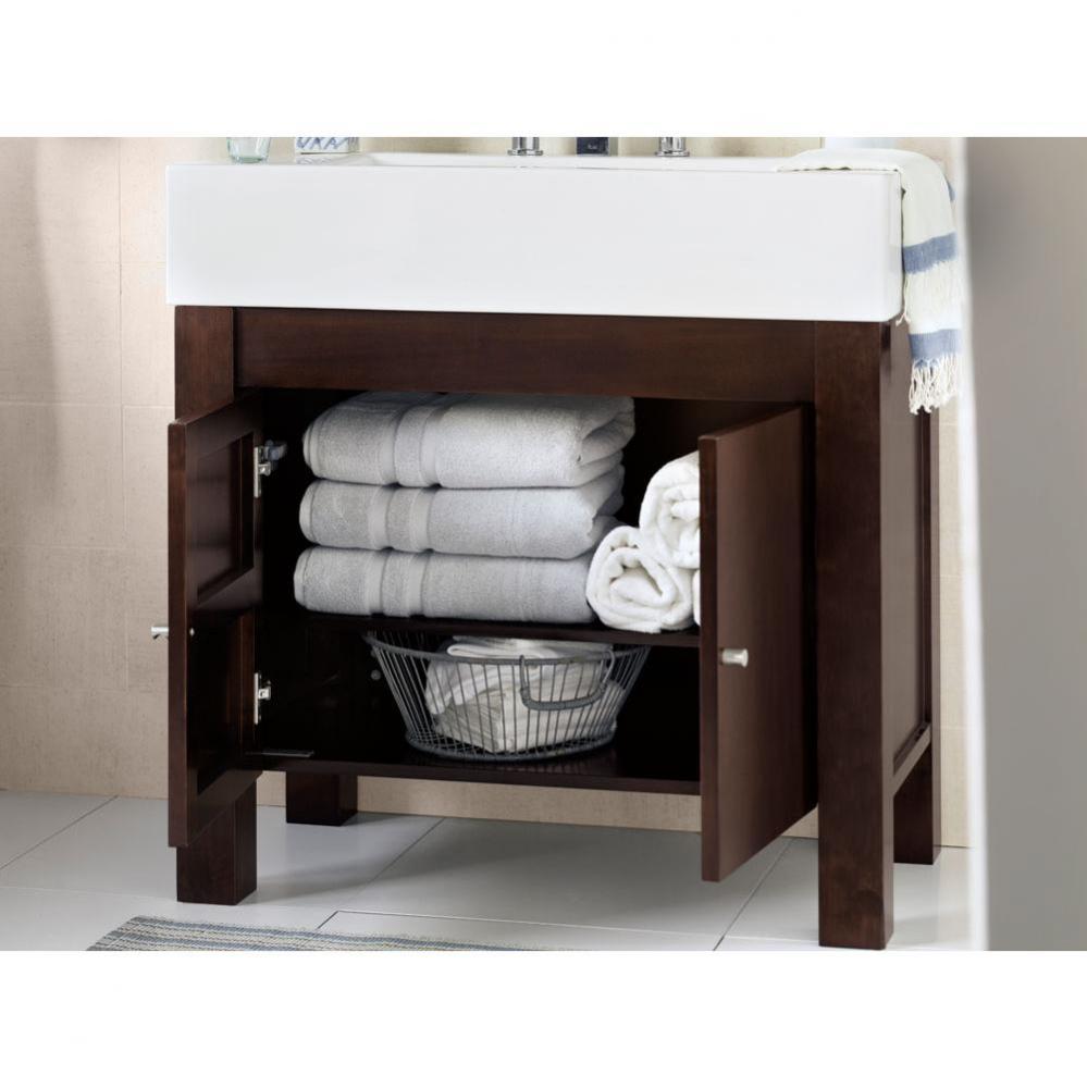 36'' Devon Bathroom Vanity Base Cabinet in Vintage Walnut