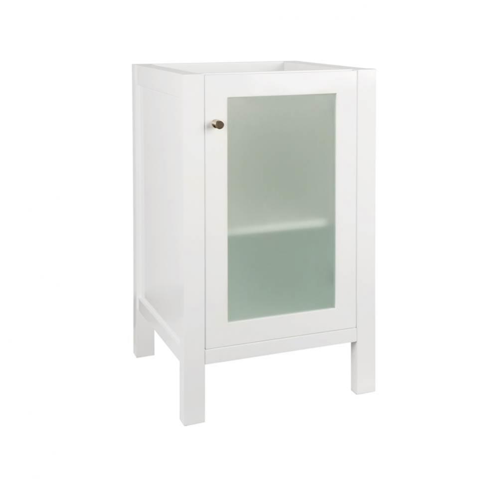 18'' Cami Bathroom Vanity Base Cabinet with Frosted Glass Door in Glossy White