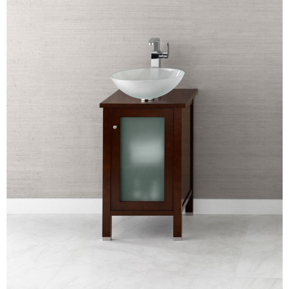 18'' Cami Bathroom Vanity Base Cabinet with Frosted Glass Door in Dark Cherry