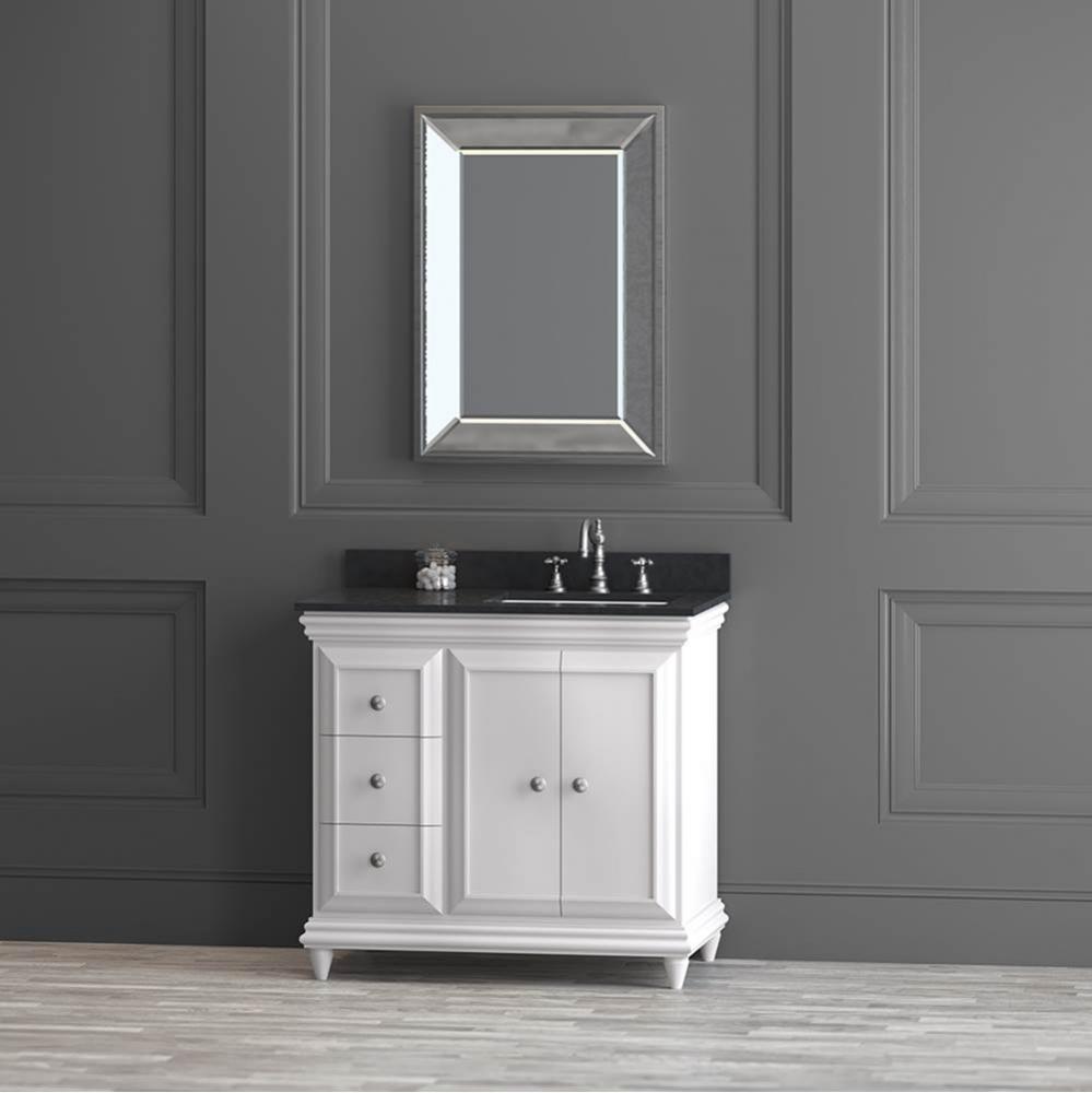 36'' Genova Vanity in White, Doors on Right