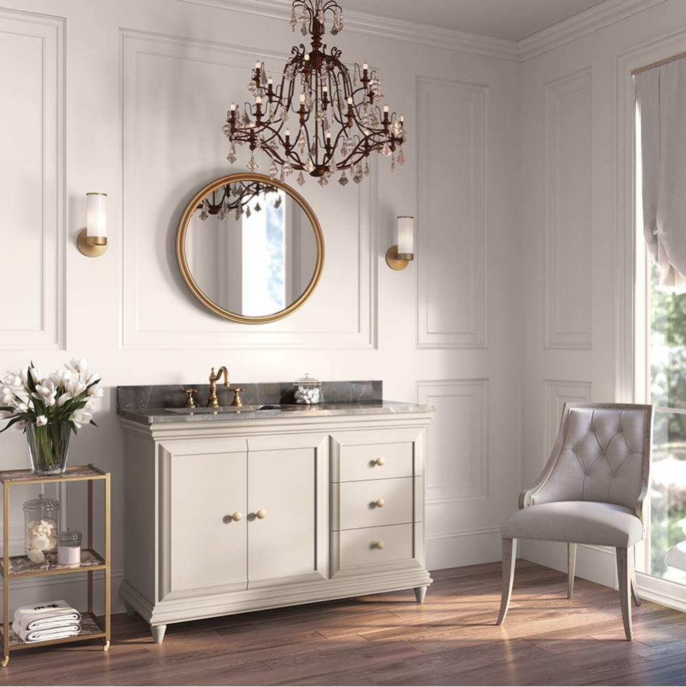 48'' Genova Vanity in Sabbia Beige, Doors on Left