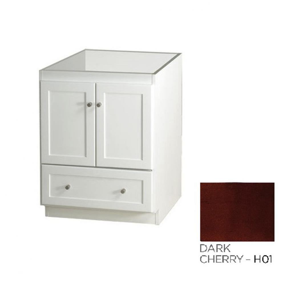 24'' Shaker Bathroom Vanity Cabinet Base in Dark Cherry - Wood Doors