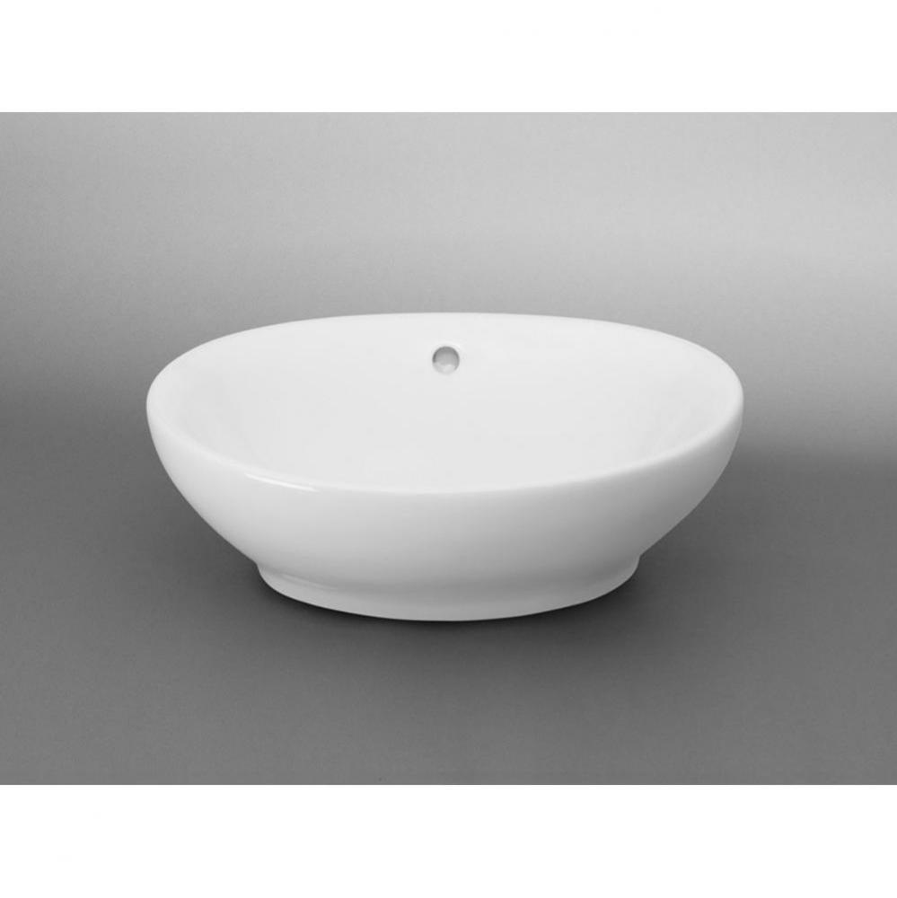 20'' Outline Oval Ceramic Vessel Bathroom Sink in White