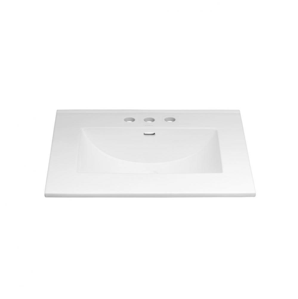 25'' Kara™ Ceramic Sinktop with 8'' Widespread Faucet Hole in White