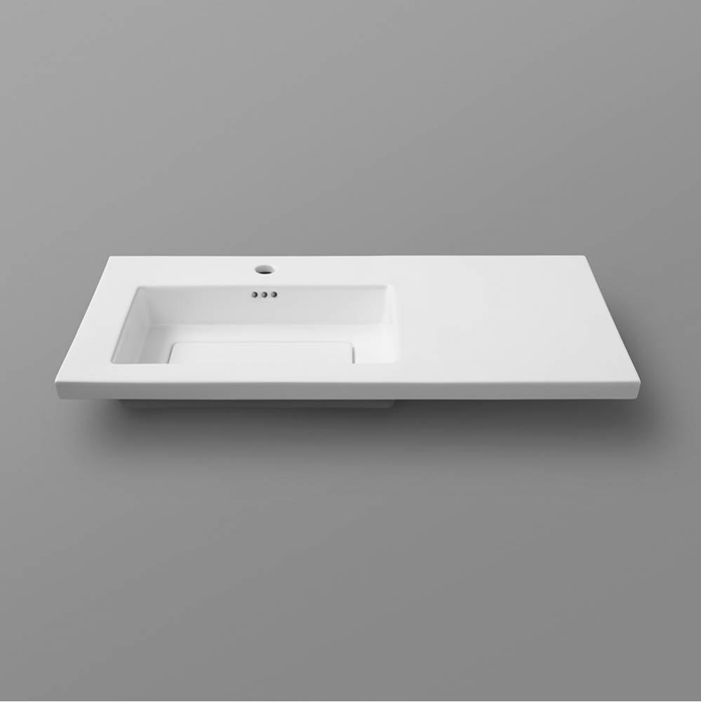 36'' Aravo Solutions sinktop in White, 22'' Depth, Single Faucet Hole on Left