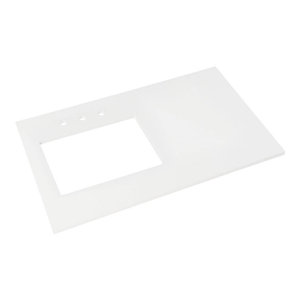 37'' x 22'' TechStone™ Vanity Top in Solid White - 3/4'' Thick