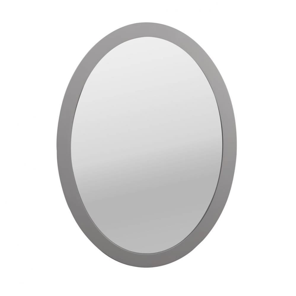 23'' Contemporary Solid Wood Framed Oval Bathroom Mirror in Empire Gray