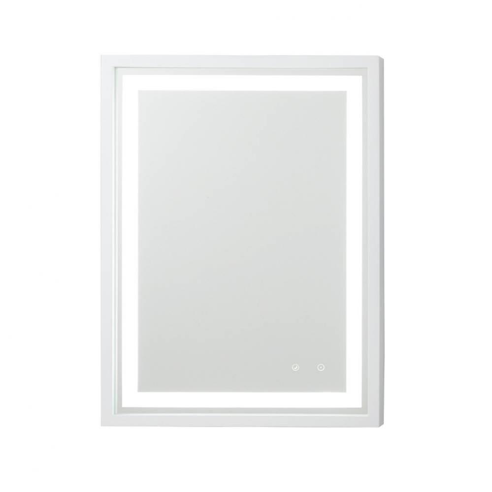 30'' Albert Wood Frame LED Mirror in White