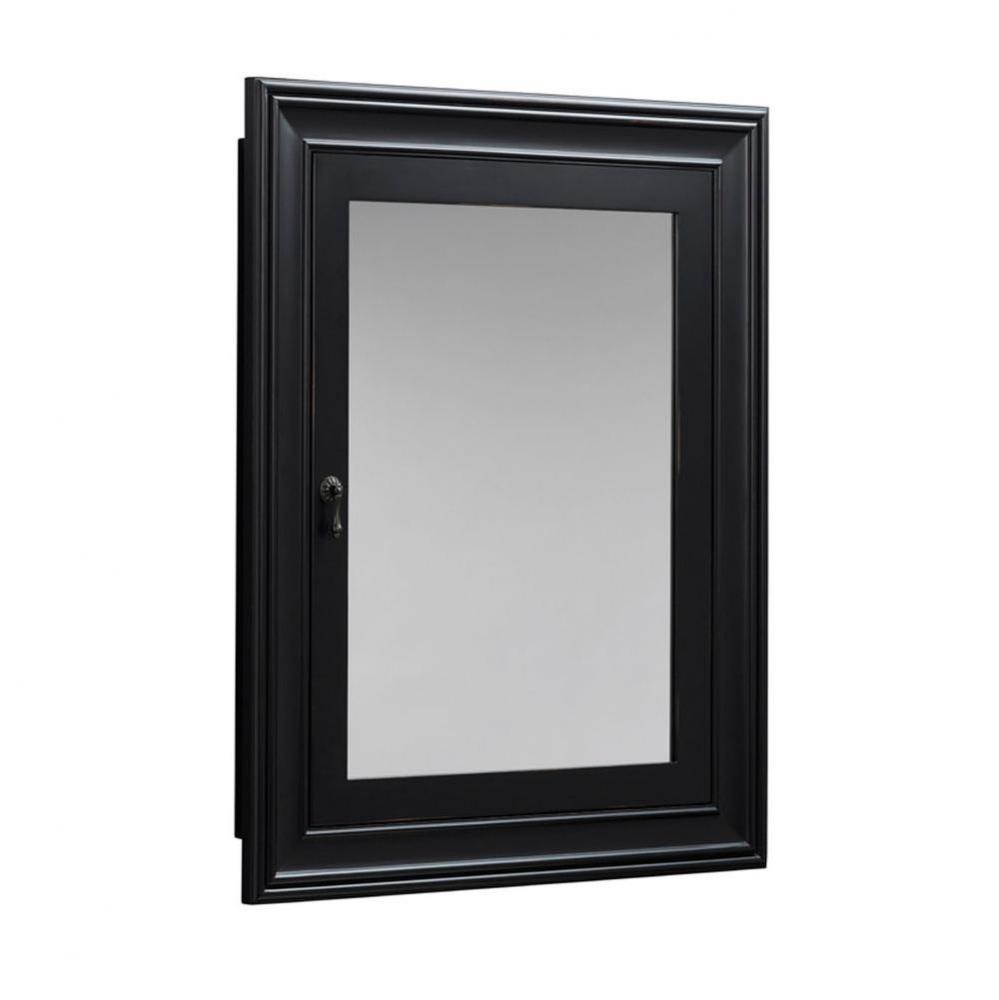 27'' William Traditional Solid Wood Framed Medicine Cabinet in Antique Black