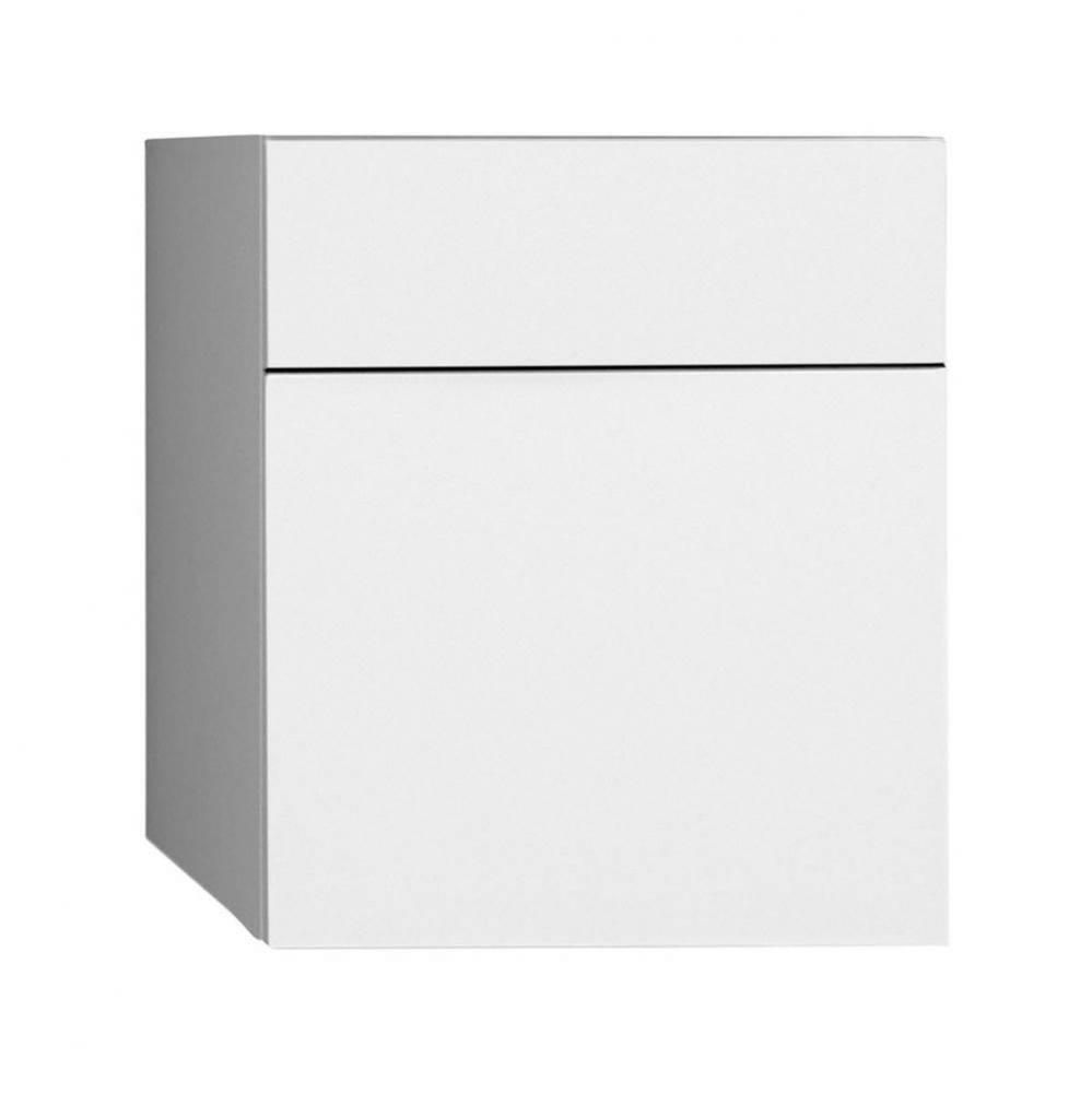 12'' Wall Mount Drawer Bridge with Wood Front in White