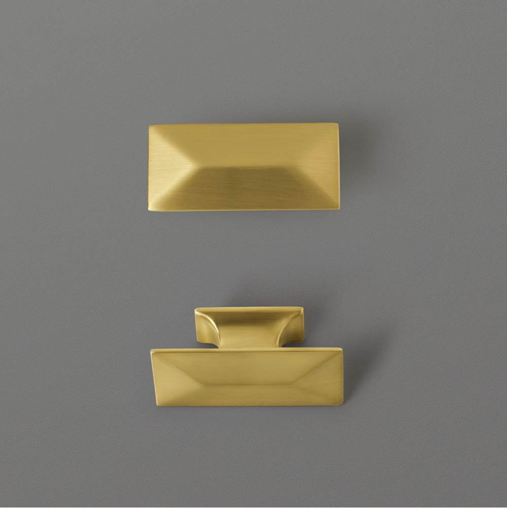 Aravo Solutions Rectangular Knob in Brushed Brass