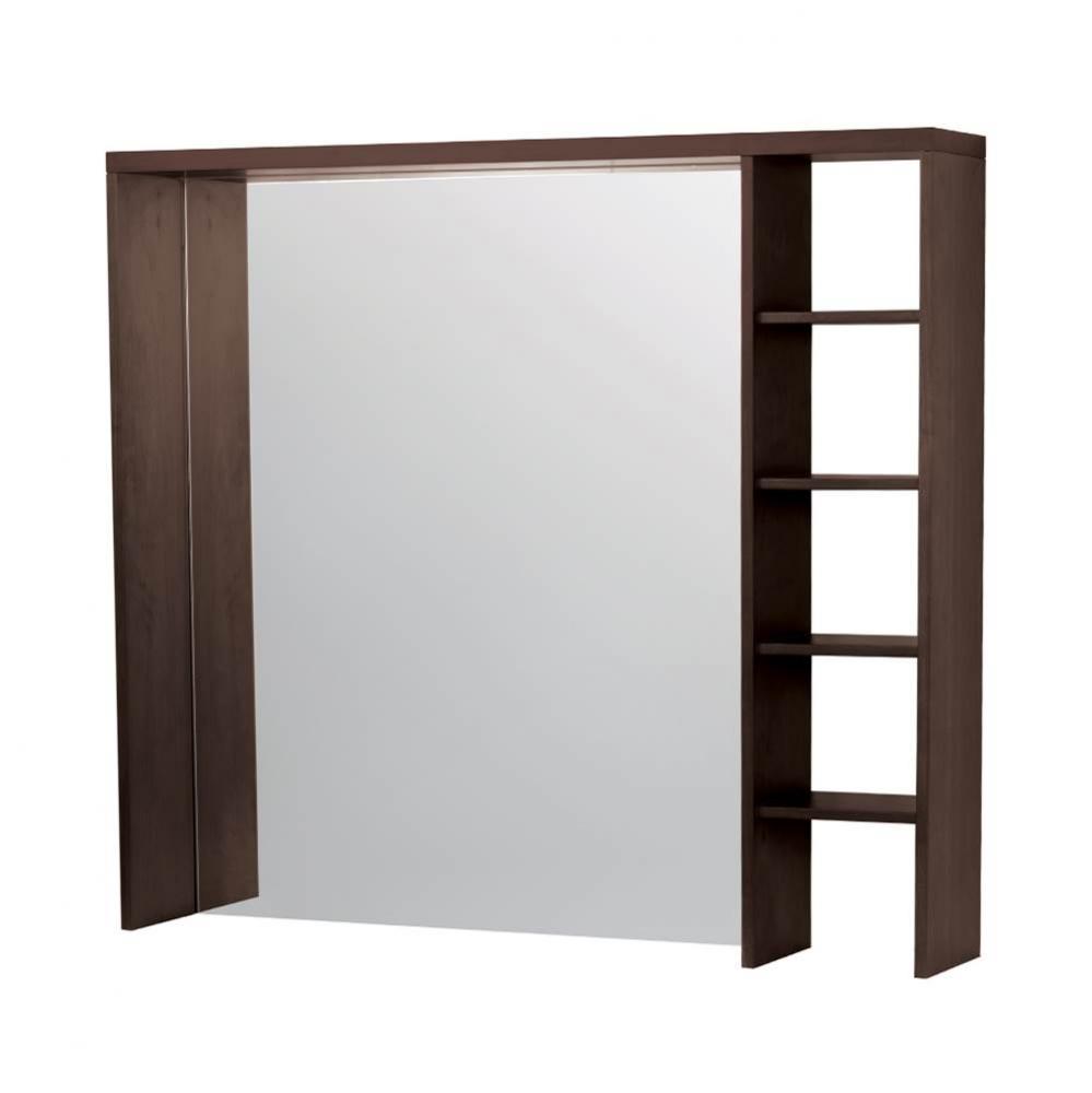 50'' Noce Hutch with Wood Back and LED- includes full mirror