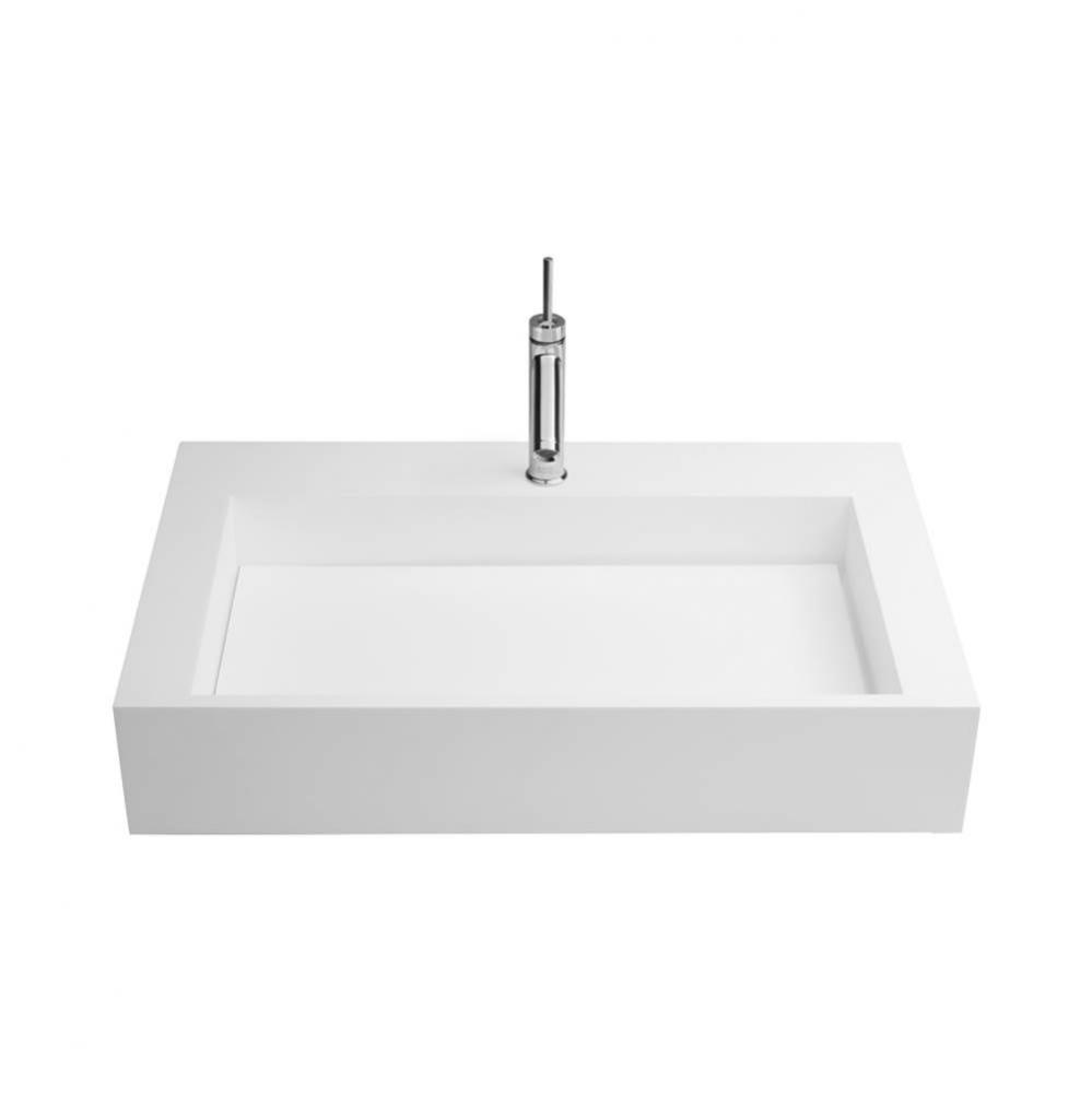 31'' Marco Rectangular Solid Surface Sinktop with Single Faucet Hole and with out overfl