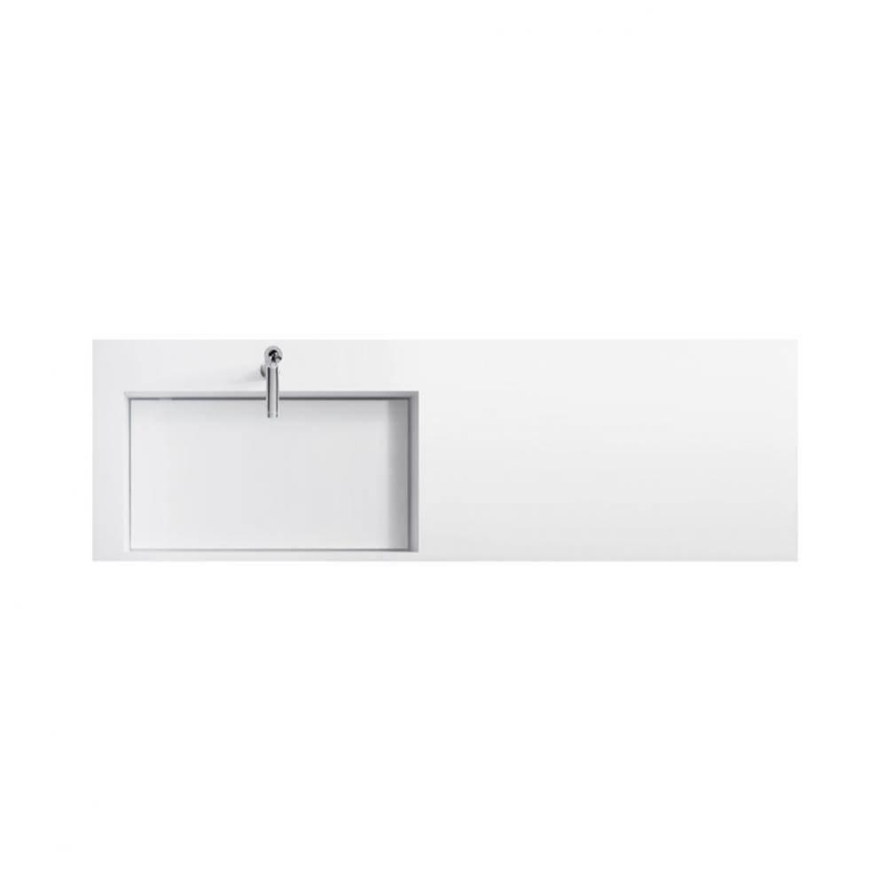 58'' Marco Rectangular Solid Surface Sinktop with Single Faucet Hole and with out overfl