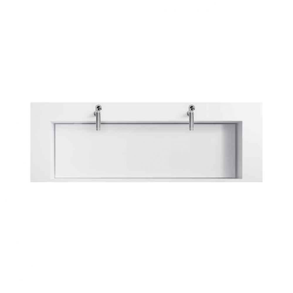 58'' Marco Rectangular Solid Surface Sinktop with Double Faucet Holes and with out overf