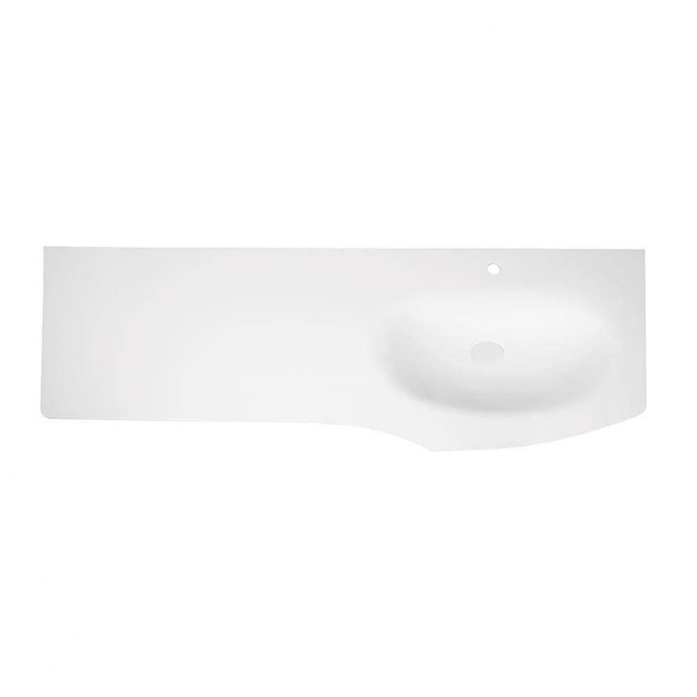 66'' Forma Solid Surface Sinktop in Glossy White - Single Faucet Hole