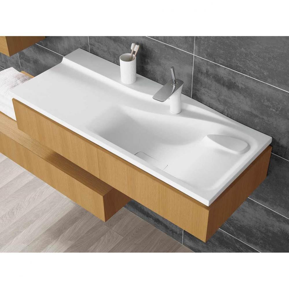 42'' Vento Rectangular Ceramic Sinktop with Single Faucet Hole and with out Overflow in