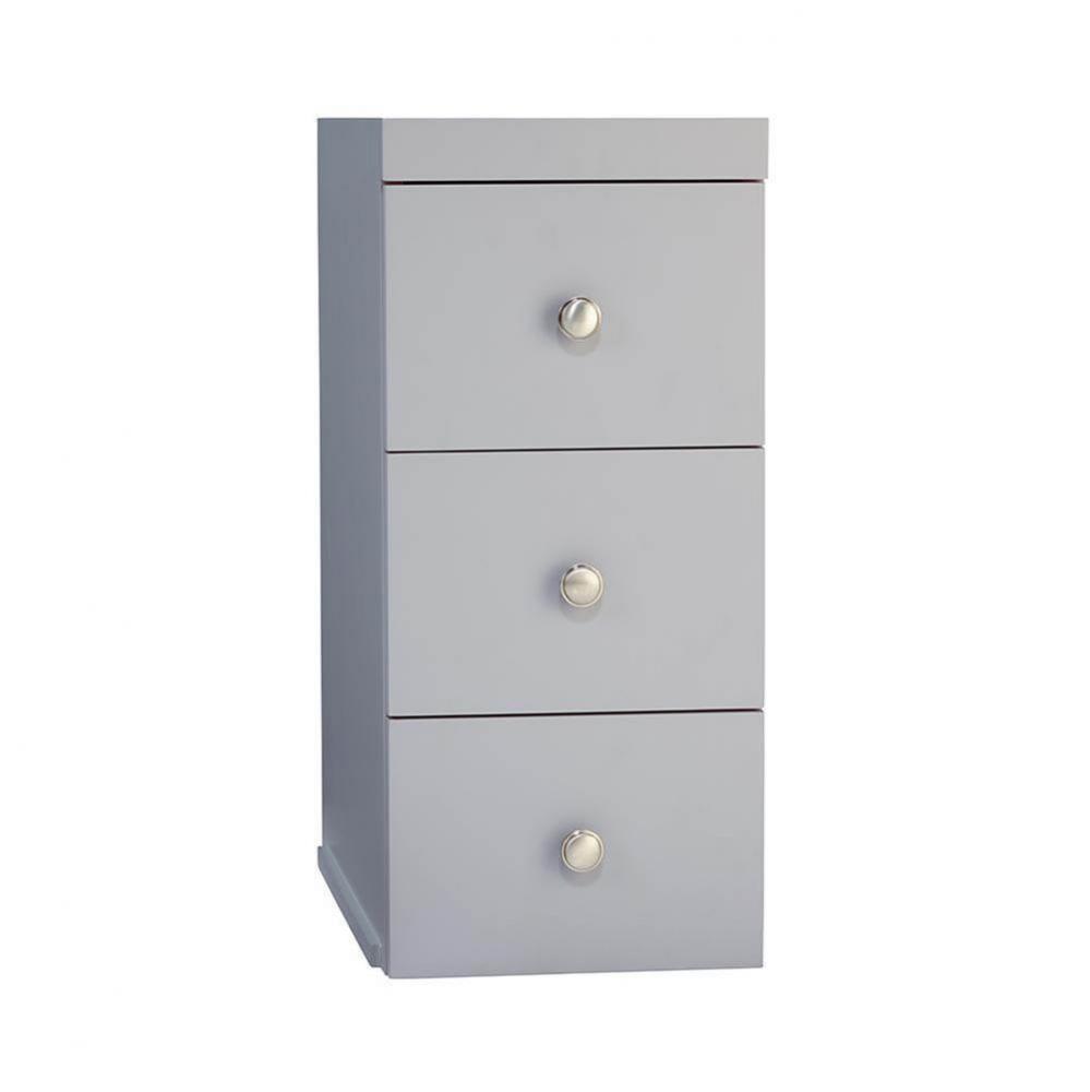 12'' Transitional Drawer Bridge with Three Drawers in Empire Gray