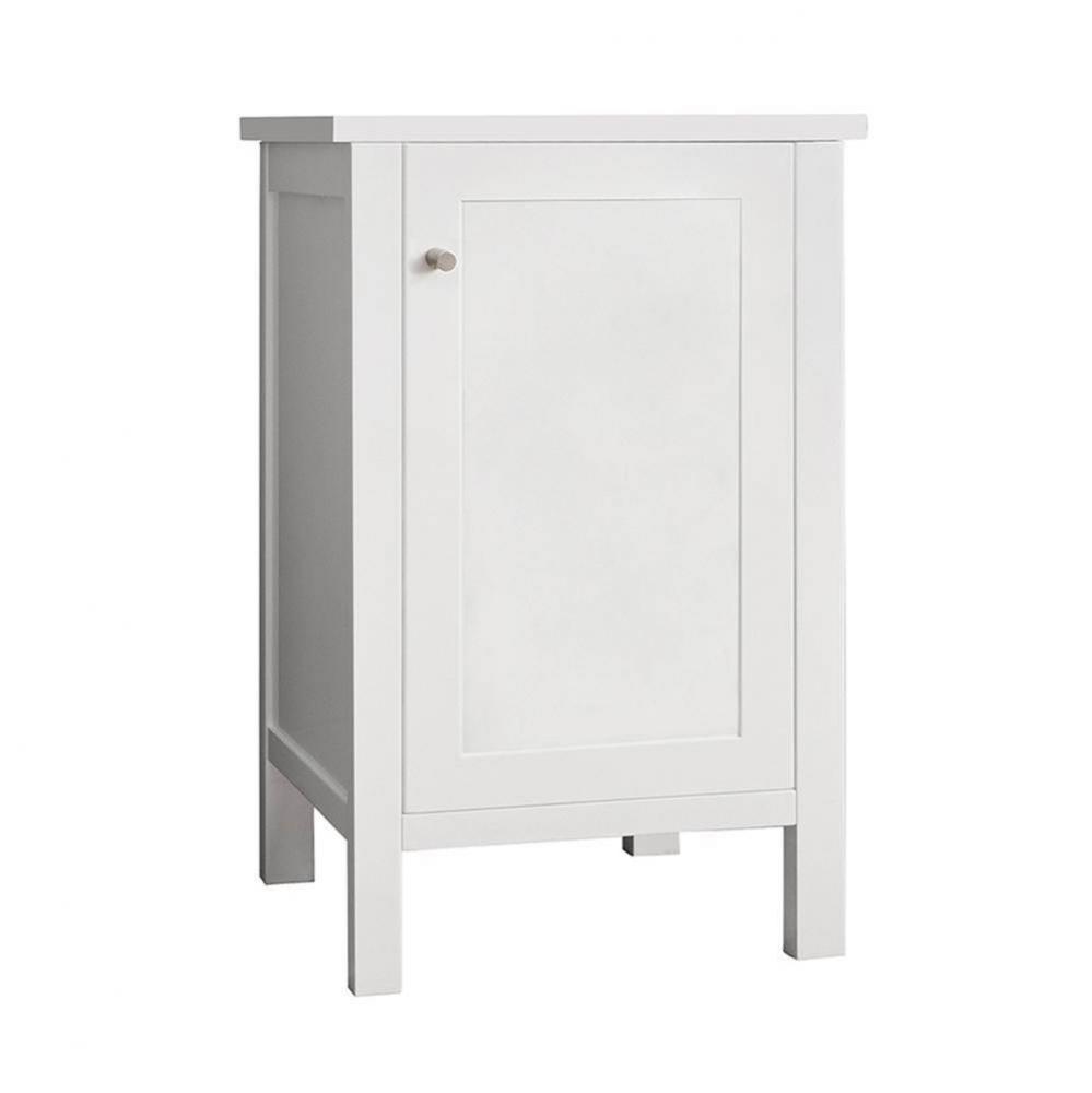 19'' Albany Bathroom Side Cabinet with Wood Door in Glossy White