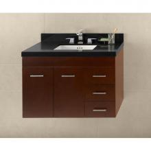 Ronbow 011236-L-H01 - 36'' Bella Wall Mount Bathroom Vanity Base Cabinet in Dark Cherry - Doors on Left