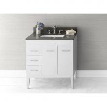 Ronbow 037031-7R-W01 - 31'' Bella Bathroom Vanity Base Cabinet with Leg in White - Doors on Right, Wood Legs