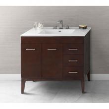 Ronbow 037036-7L-H01 - 36'' Bella Bathroom Vanity Base Cabinet with Leg in Dark Cherry - Doors on Left, Wood Le