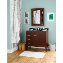 Ronbow 037036-7R-H01 - 36'' Bella Bathroom Vanity Base Cabinet with Leg in Dark Cherry - Doors on Right, Wood L