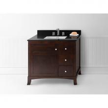 Ronbow 050536-3L-F07 - 36'' Briella Bathroom Vanity Cabinet Base with Flared Leg in Vintage Walnut - Door on Le