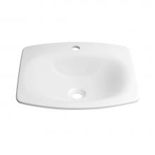 Ronbow E022103-1-WH - 19'' Era Rectangular Drop-in Ceramic Vessel with Single faucet with out Overflow in Whit