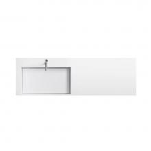 Ronbow E052458-1-A01 - 58'' Marco Rectangular Solid Surface Sinktop with Single Faucet Hole and with out overfl