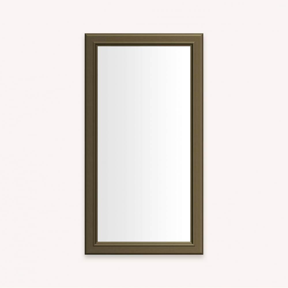 DC FRAMED WALL MIRROR, BM, 16X30, VN BRASS