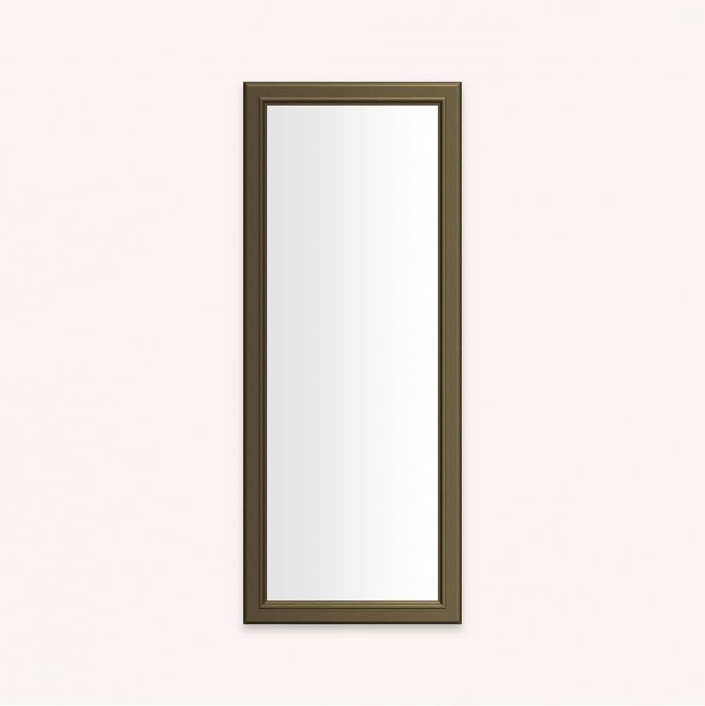 DC FRAMED WALL MIRROR, BM, 16X40, VN BRASS